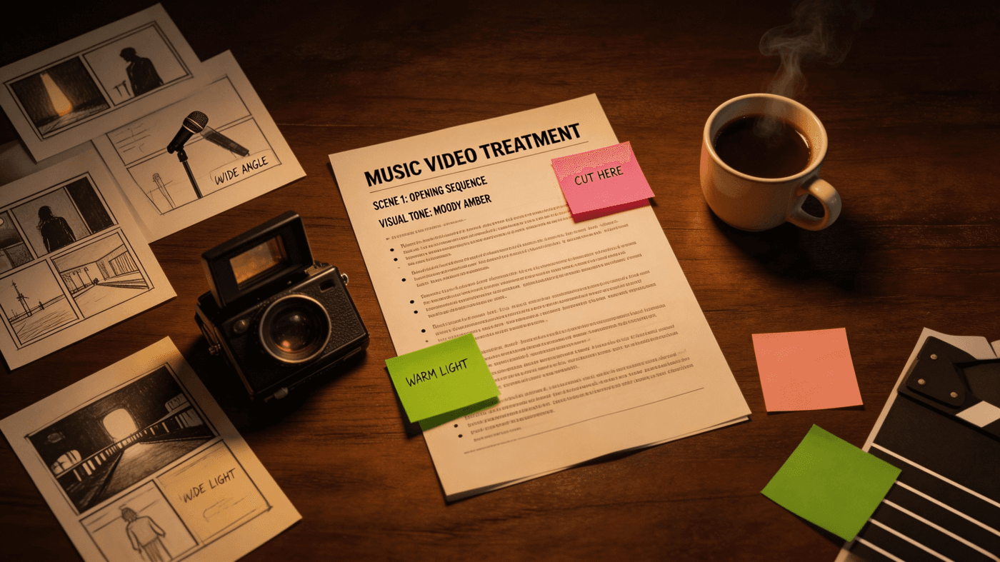 Como criar um treatment de videoclipe rapidamente: fluxo de trabalho de 60 minutos [2026]